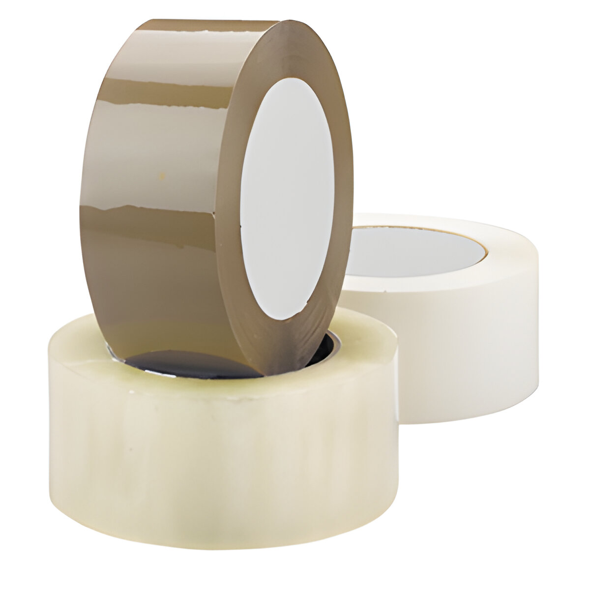 Rouleau adhesif marron transparent